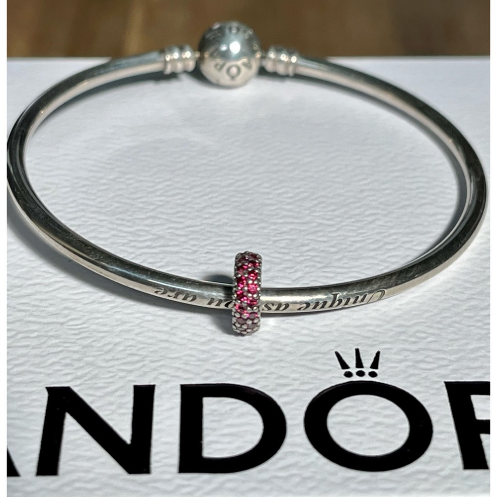 Authentic Pandora Red Sparkle Spacer Charm